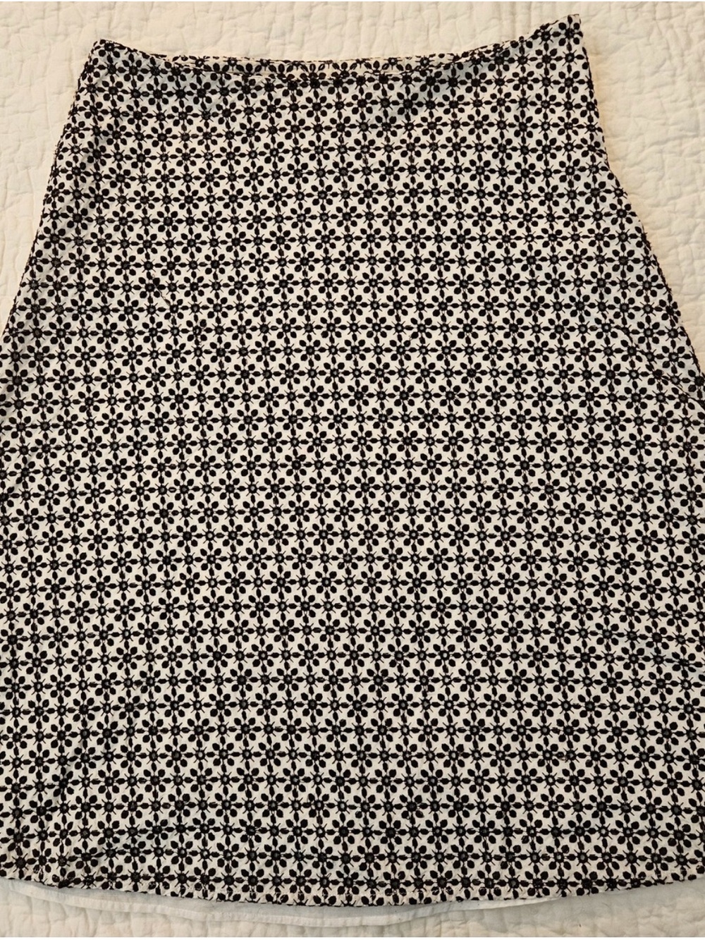 Tweeds Brown and White embroidered A-LineSkirt